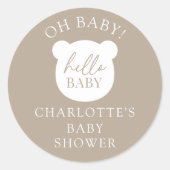 ハローベビーベア男の子 ラウンドシール (正面)