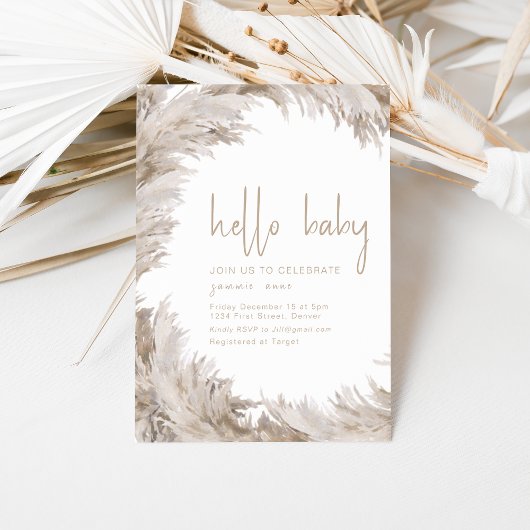 ハローベビーベビーシャワーパーティの招待状テンプレート 招待状