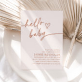ハローベビーベージュニュートラルベビーシャワー招待状 招待状
