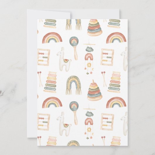 ハローベビーボホアツベビーシャワー招待状 招待状 (裏面)