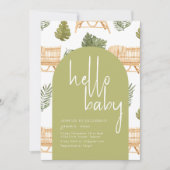 ハローベビーボホサファリベイビーシャワーパーティー招待状 招待状 (正面)