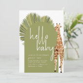 ハローベビーボホソフトジャングルベビーシャワー招待状 招待状 (スタンド正面)