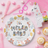 ハローベビーボホフローラベビーシャワー紙プレート ペーパープレート (パーティー)