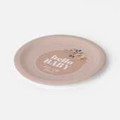 ハローベビーボホベイビーシャワー ペーパープレート (アングル)