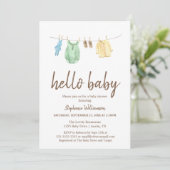ハローベビーボホ服ラインベビーシャワーインビタ 招待状 (スタンド正面)