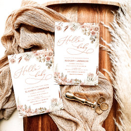 ハローベビーボホ秋男女兼用ベビーシャワー 招待状