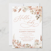 ハローベビーボホ秋男女兼用ベビーシャワー 招待状 (正面)