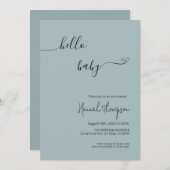 ハローベビーミニマリスト赤ちゃんシャワー招待状 招待状 (正面/裏面)