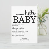 ハローベビーミニマリスト赤ちゃんシャワー招待状 招待状 (スタンド正面)