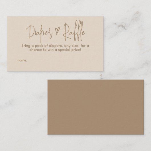 ハローベビーミニマル男女兼用リストおむつラッフル エンクロージャーカード (正面/裏面)