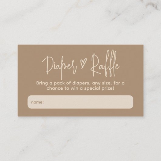 ハローベビーミニマル男女兼用リストおむつラッフル エンクロージャーカード (正面)