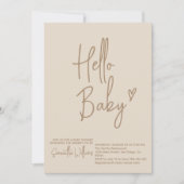 ハローベビーミニマル男女兼用リストベビーシャワー 招待状 (正面)