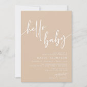 ハローベビーモダンニュートラルベビーシャワー招待状 招待状 (正面)