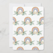 ハローベビーレインボーフローラ水色ベビーシャワー 招待状 (裏面)