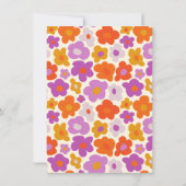 ハローベビーレトロデイジーオレンジ&パープルベビーシャワー 招待状 (裏面)