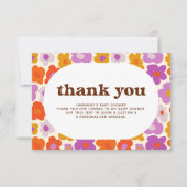 ハローベビーレトロデイジーベビーシャワーありがとう サンキューカード (正面)