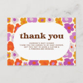 ハローベビーレトロデイジーベビーシャワーありがとう サンキューカード (正面)