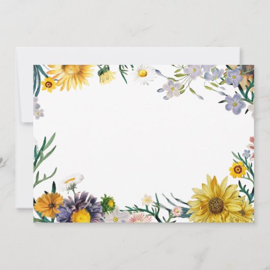 ハローベビーワイルドフラワーガールベビーシャワー招待状 招待状 (裏面)