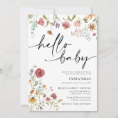 ハローベビーワイルドフラワーテーマベビーシャワー招待状 招待状 (正面)
