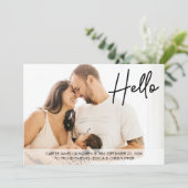 ハローベビー名誕生日誇りを持った親の写真 案内状 (スタンド正面)