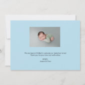 ハローベビー名誕生日誇りを持った親の写真 案内状 (裏面)