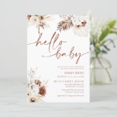 ハローベビー招待状パンパ自然スベビーシャワー 招待状 (スタンド正面)