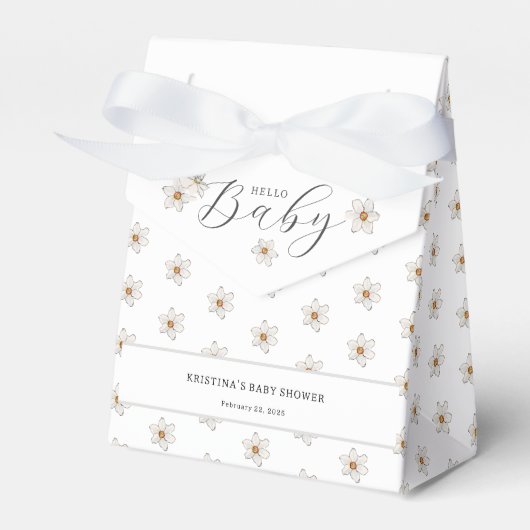 ハローベビー春ダフォディルベビーシャワー フェイバーボックス (正面サイド)