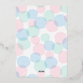 ハローベビー水玉模様ベビーシャワー 箔招待状 (裏面)