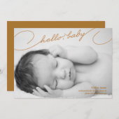 ハローベビー生まれたばかりの- Birth Announcement 案内状 (正面/裏面)