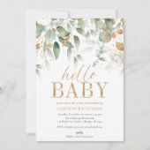 ハローベビー男女兼用緑化金ゴールドシャワー 招待状 (正面)