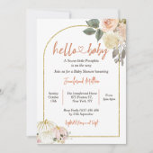 ハローベビー秋ハーベストカボチャ赤ちゃんシャワー 招待状 (正面)