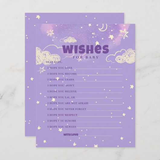 ハローベビー紫の夢の赤ちゃんシャワーを願う (正面/裏面)