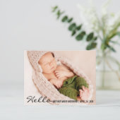 ハローベビー誕生写真発表葉書B 案内ポストカード (スタンド正面)