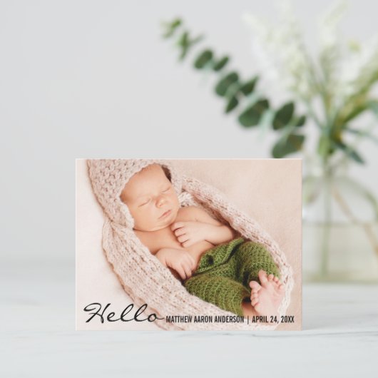 ハローベビー誕生写真発表葉書B 案内ポストカード (スタンド正面)