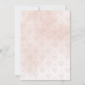 ハローベビー赤面ピンクベビーガールシャワー招待状 招待状 (裏面)