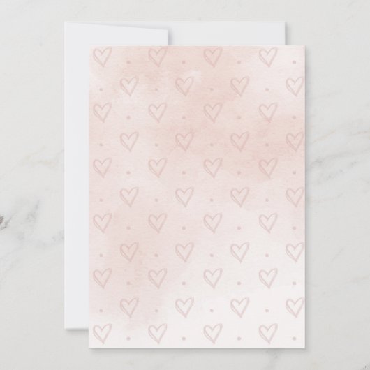 ハローベビー赤面ピンクベビーガールシャワー招待状 招待状 (裏面)