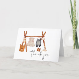 ハローベビー |かわいいボホ服ベビーシャワー サンキューカード