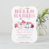 ハローベビー!ツインガールズカボチャ赤ちゃんシャワーパーティー 招待状 (スタンド正面)