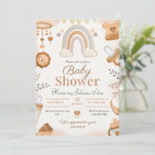 ハローベビー | ニュートラルウォーター色ベビーシャワーインビタ 招待状 (スタンド正面)