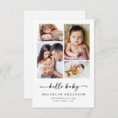 ハローベビー |フォーモダンフォト誕生 案内状 (正面/裏面)