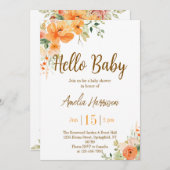 ハローベビー!フローラエレガントベビーシャワー招待状 招待状 (正面/裏面)