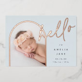 ハローベビー |ホイル誕生のお知らせ 箔招待状 (正面)