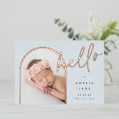 ハローベビー |ホイル誕生のお知らせ 箔招待状 (立ち正面)