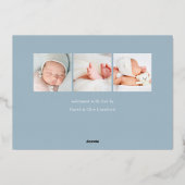 ハローベビー |ホイル誕生のお知らせ 箔招待状 (裏面)