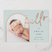ハローベビー |ホイル誕生のお知らせ 箔招待状 (正面)