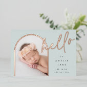 ハローベビー |ホイル誕生のお知らせ 箔招待状 (立ち正面)