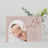 ハローベビー |ホイル誕生のお知らせ 箔招待状 (立ち正面)