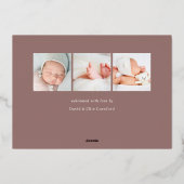 ハローベビー |ホイル誕生のお知らせ 箔招待状 (裏面)