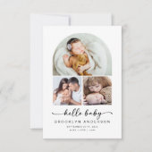 ハローベビー | モダン Arch 3写真誕生 案内状 (正面)