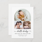 ハローベビー | モダン Arch 3写真誕生 案内状 (正面/裏面)